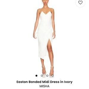 Mishka Elegant Ivory Midi Dress